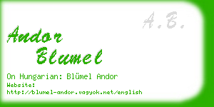 andor blumel business card
