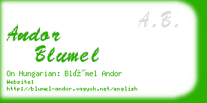 andor blumel business card